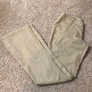 Flare leg khaki pants